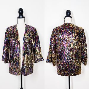 NWT Goldie London Rainbow Sequin Kimono Jacket
